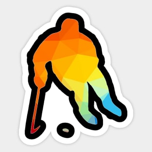 Hockey player color silhouette Sticker